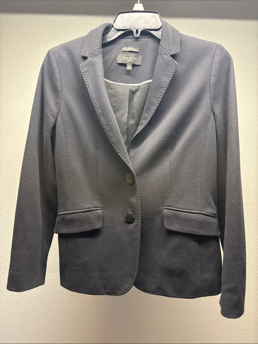 Talbots Women's Black Two-Button Tailored Blazer
